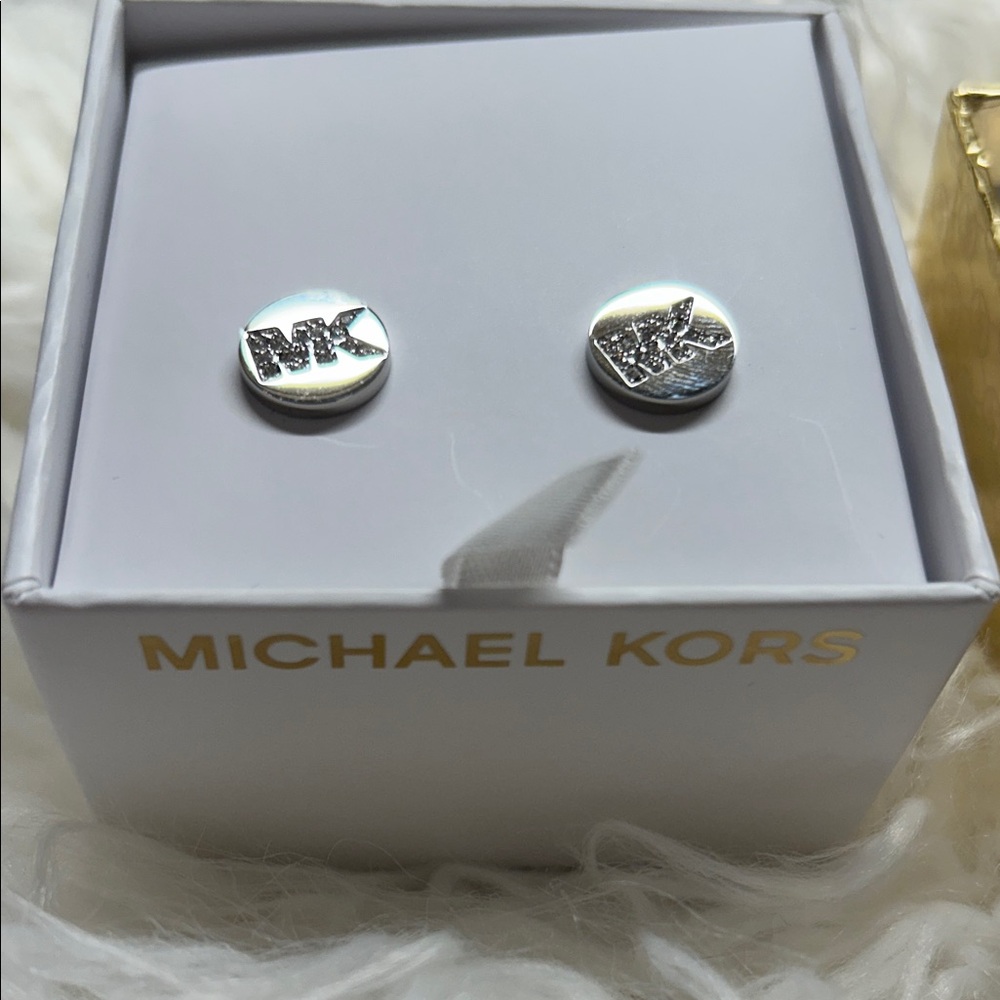 Michael Kors Silver Stud Earrings - Picture 2 of 5